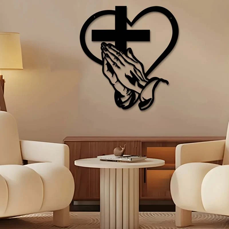 🎅🏻Christmas Sale🎁Elegant Christian Heart & Cross Wall Art