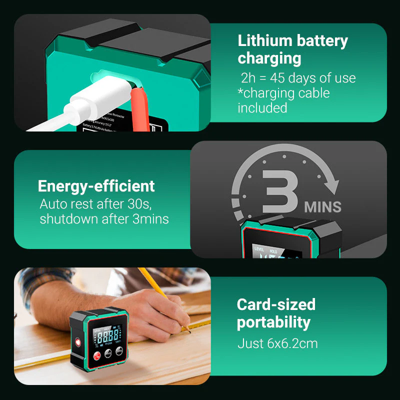 🎁🎁2025 Hot Sale 50% OFF💥Magnetic Digital Angle Finder with Electronic Laser