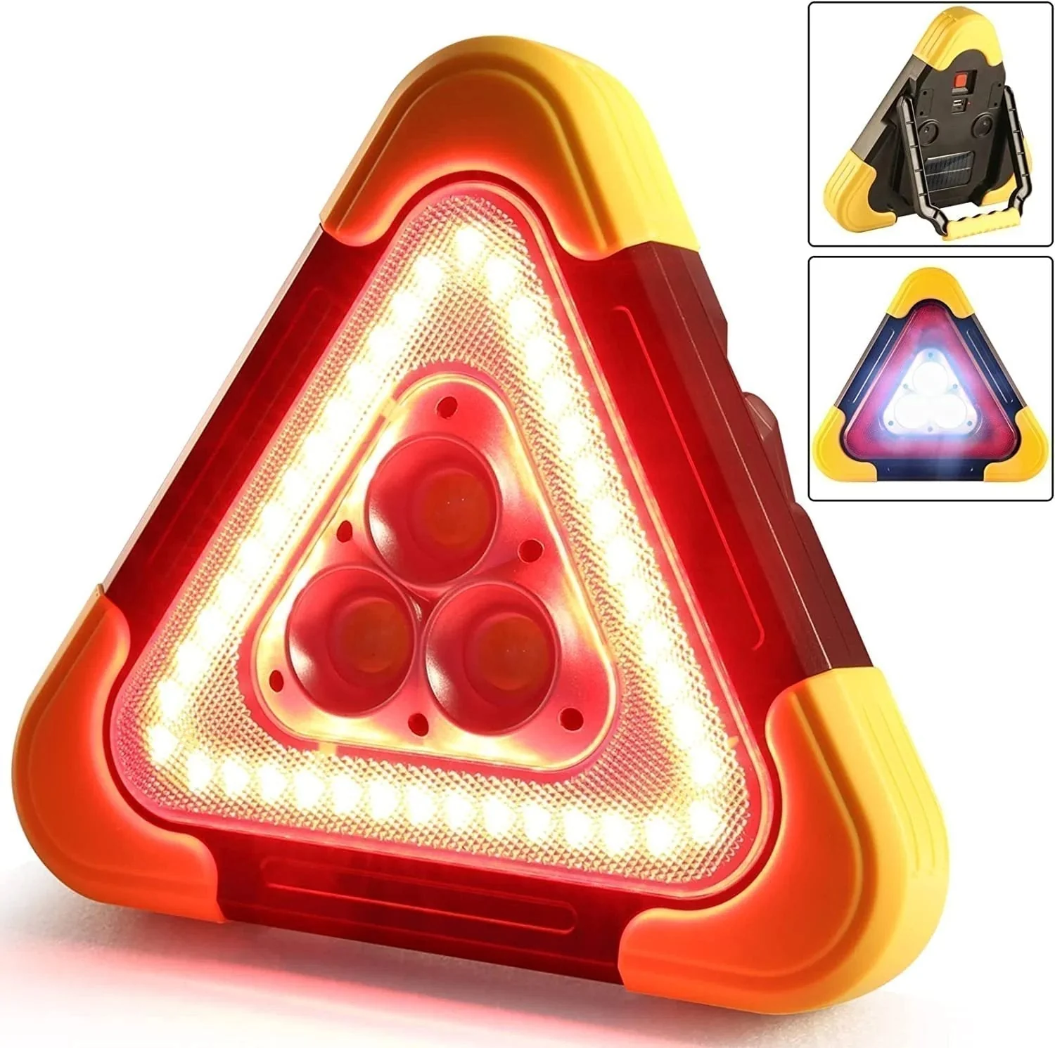 🔥2025 New Arrival🔥3-IN-1 Solar Emergency Triangle Warning Light at the Roadside