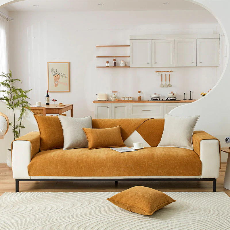 🔥Herringbone Chenille Fabric Furniture Protector Sofa Cover