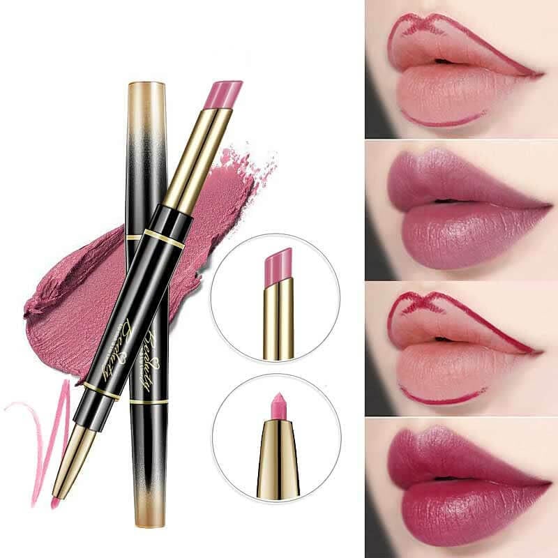 Double ended lipstick Automatic Lip Liner Matte Waterproof Non-fading Non-stick Lipstick