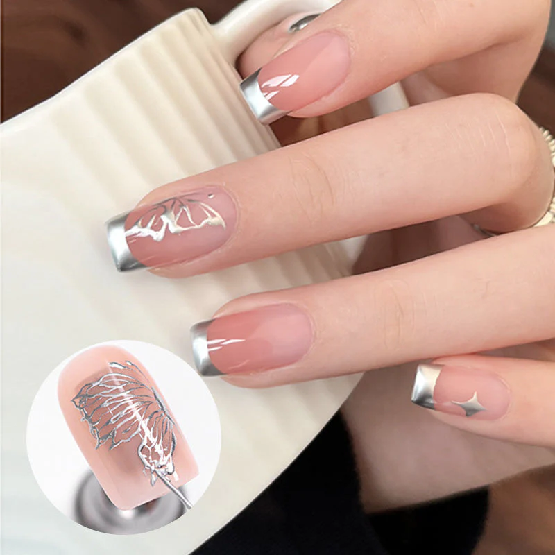 💅Silver Liquid Mirror Chrome Nail Gel In Can