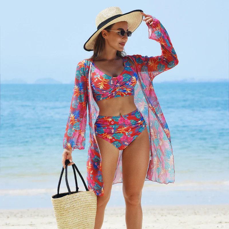 🏖️Summer Hot Sale 49% OFF🌼Women's Fashion Multicolor Printed Bikini Swimsuit 3 Piece Set
