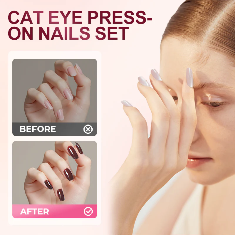 💫Cat Eye Press-On Nails Set – 3 Sizes