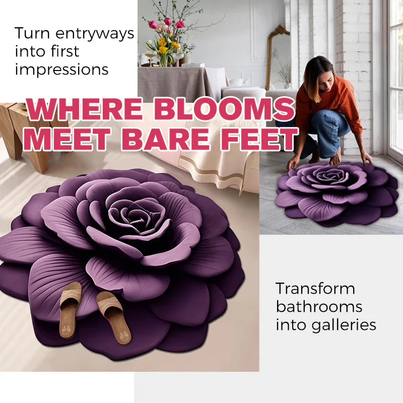 🏠2025 New Product-50% OFF🔥Floral Plush & Diatomaceous Earth Floor Mat✨