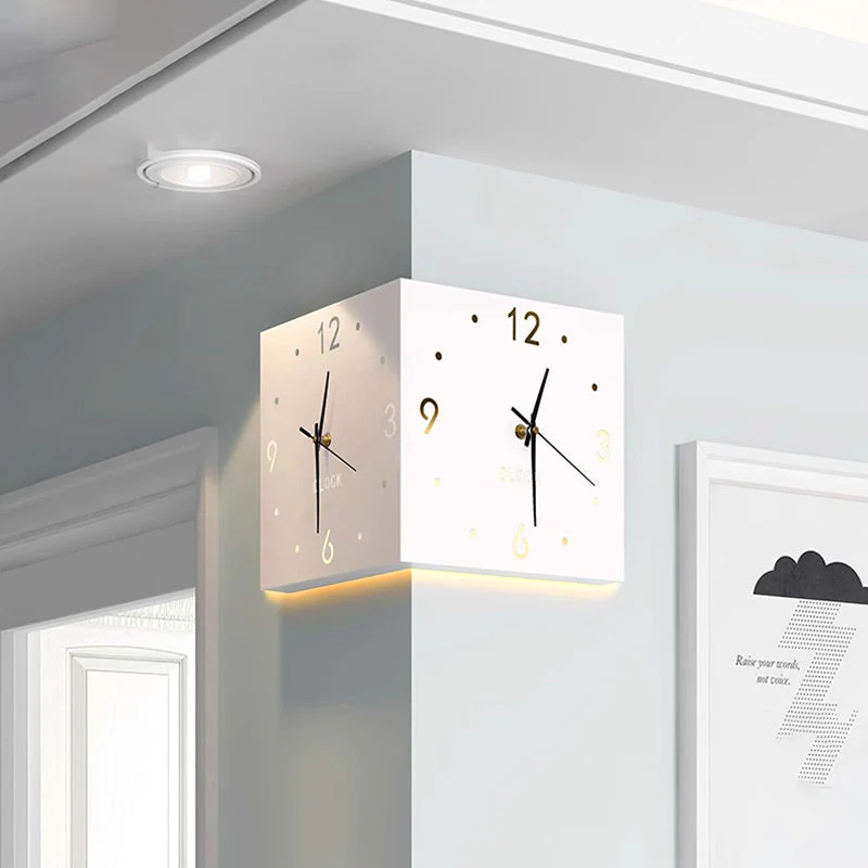 🔥The last day 40% OFF🔥Automatic Induction 3D Double-Sided Corner Wall Clock