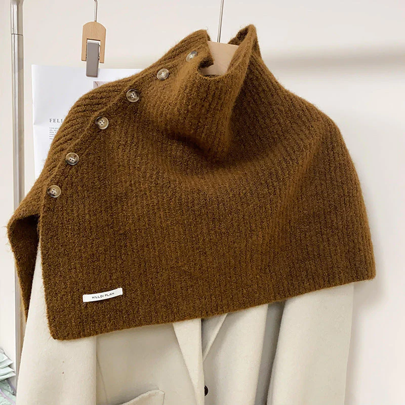 🔥Winter hot sale🔥Gift Choice - Multi-Purpose Buttoned Split Knit Shawl