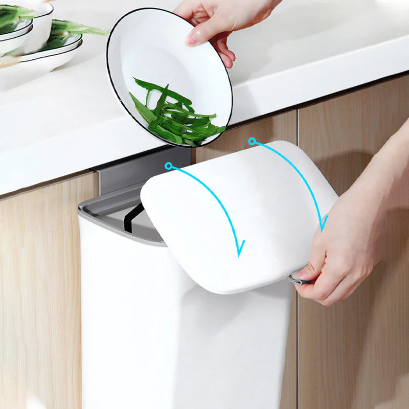 Kitchen Hanging Trash Can with Lid
