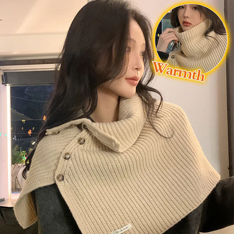🔥Winter hot sale🔥Gift Choice - Multi-Purpose Buttoned Split Knit Shawl