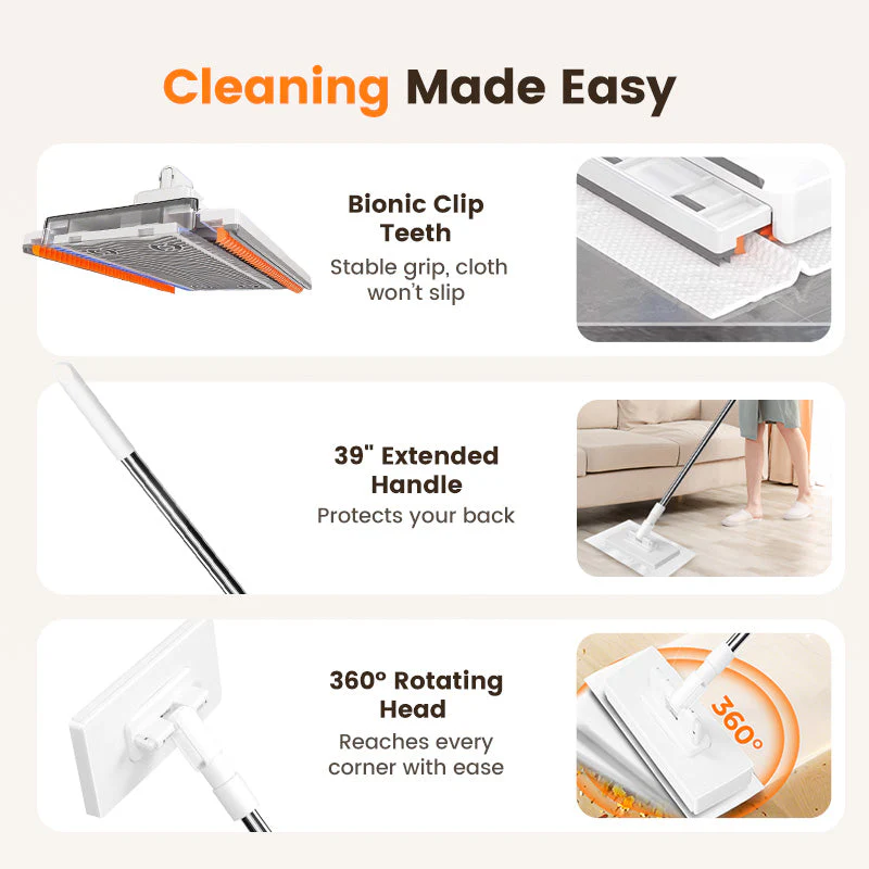 💥 Last day! 50% Off 💥Disposable Dust Mop with 4 Reusable Cloths