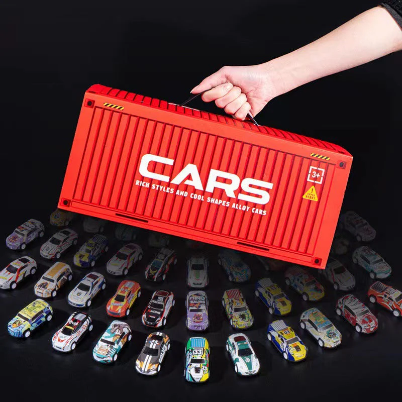 🚗🚓🚕🛺🚙48 Mini Pull-Back Cars with Built-In Garage Set