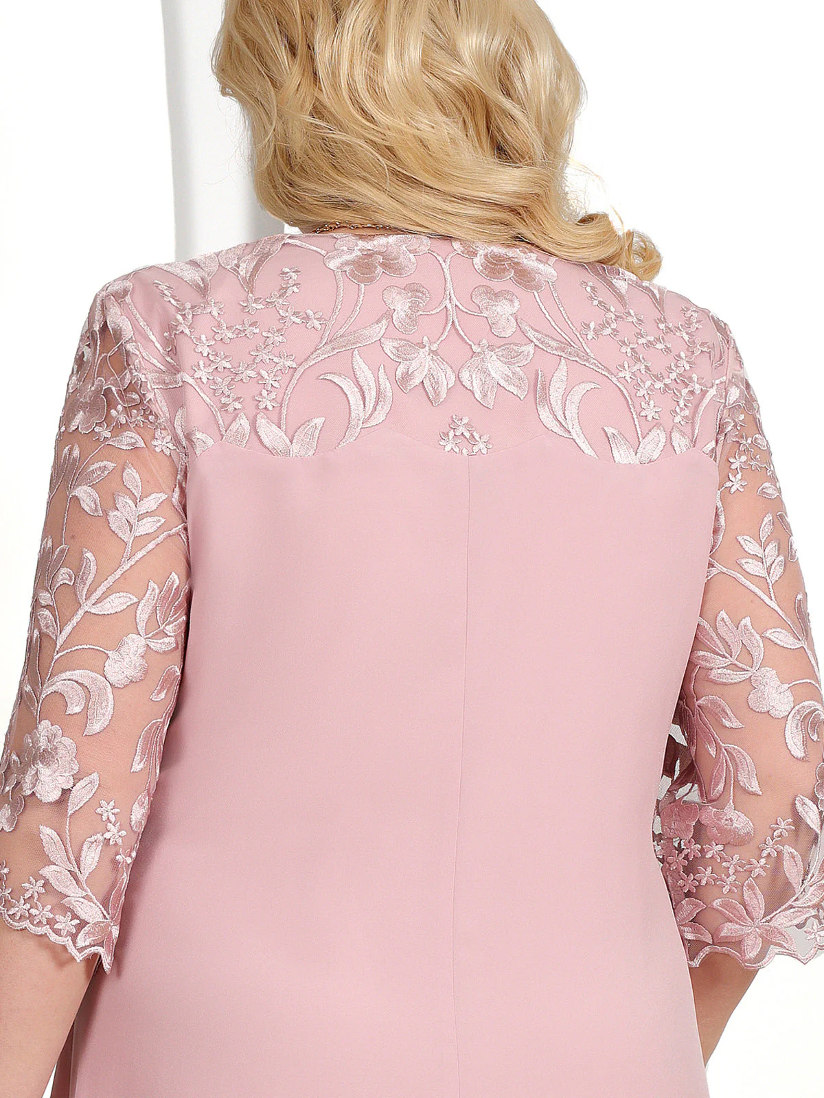 🌸Spring Specials💐 Women's Embroidered Chiffon Splicing Round Neck Dress