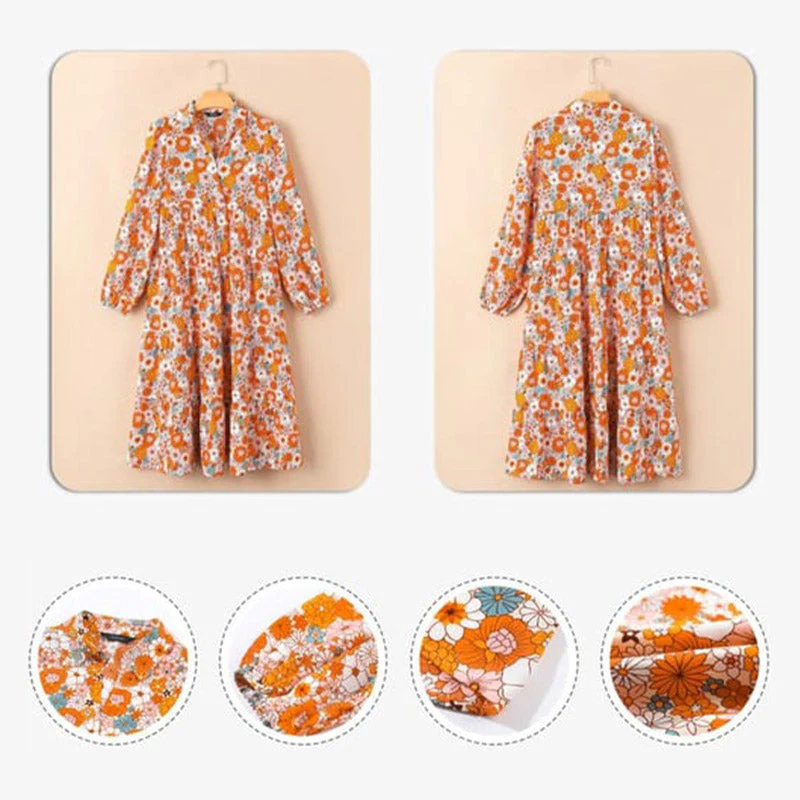 🌸Spring Specials🌸Women's Long Sleeve V Neck Bohemian Midi Dress