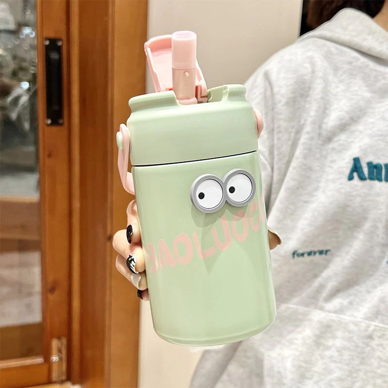 Stainless Steel Insulated Cooler Mug with Tea Silo Straw