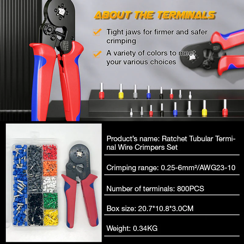 Multifunctional Cold Pressing Electrician Crimping Pliers Set