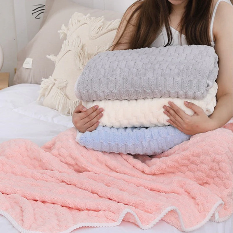 Clouds Coral Velvet Bath Towel