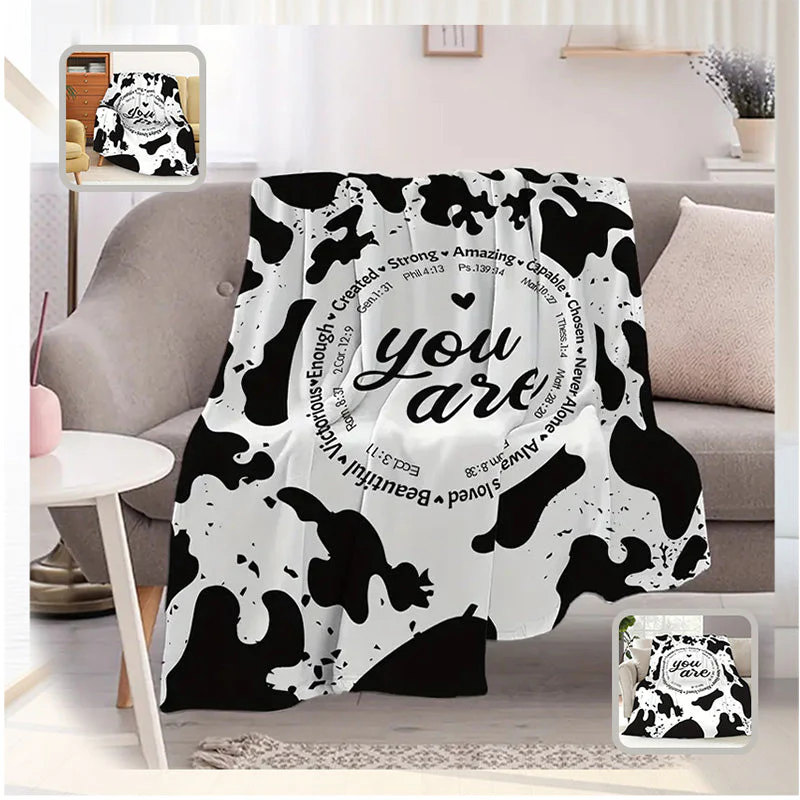 Ultra Soft & Fluffy Cow Print Blanket