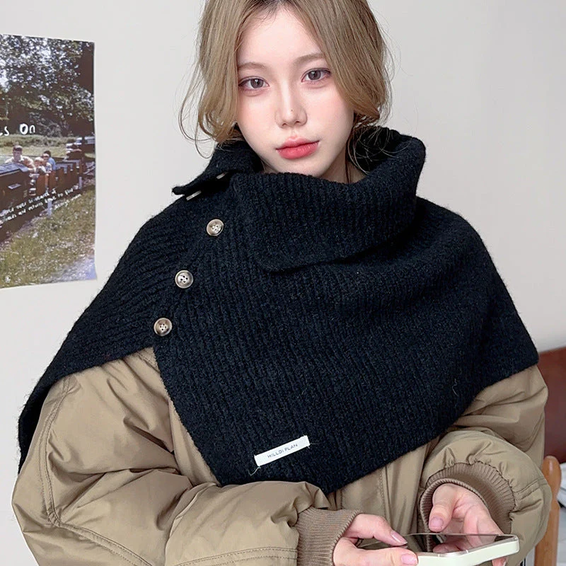 🔥Winter hot sale🔥Gift Choice - Multi-Purpose Buttoned Split Knit Shawl