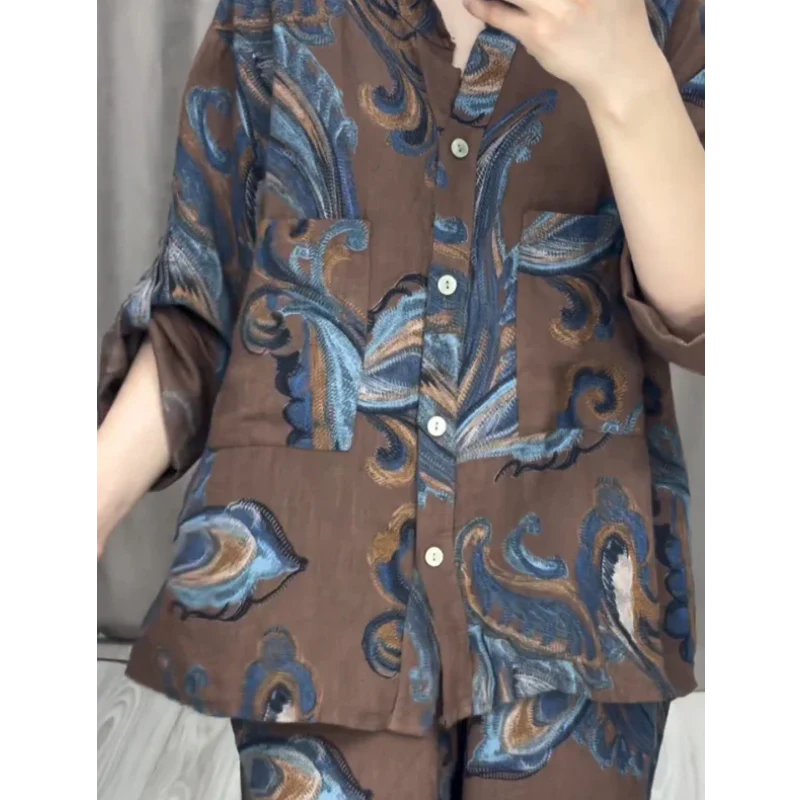 Two Piece Shirt and Trousers Set for Women