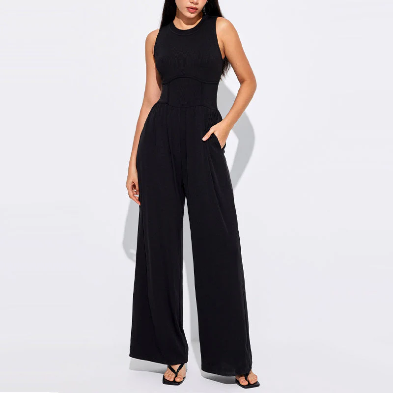 🔥Promotion 50% OFF 🔥Women’s Solid Sleeveless Wide Leg Jumpsuit &Free shopping✈️
