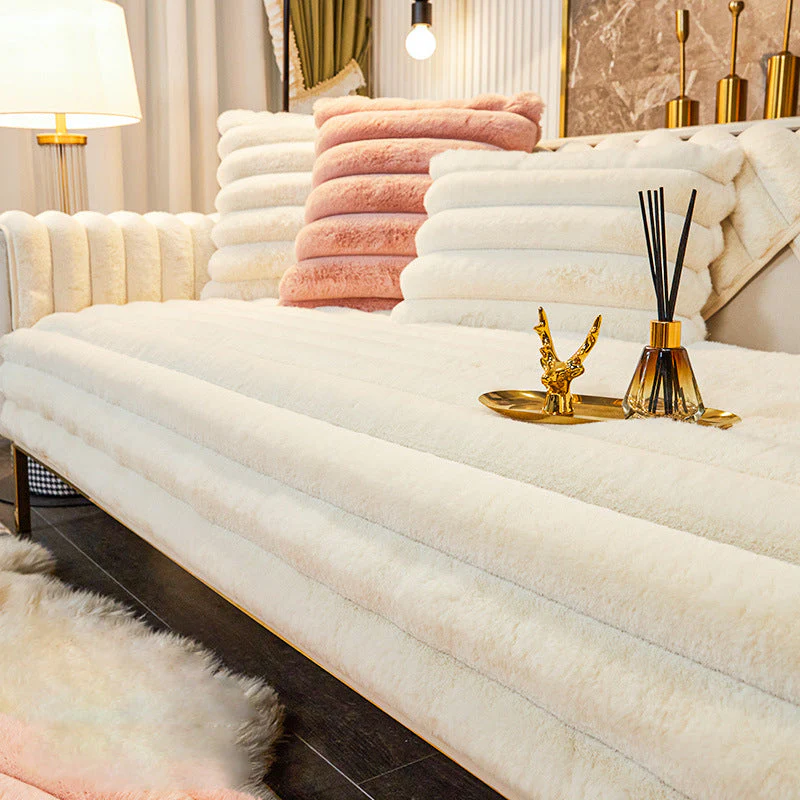 Rabbit Fur Non-Slip Plush Sofa Cover（50% OFF）