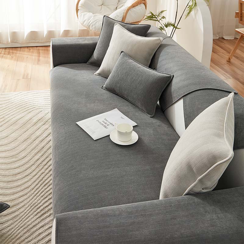 🔥Herringbone Chenille Fabric Furniture Protector Sofa Cover