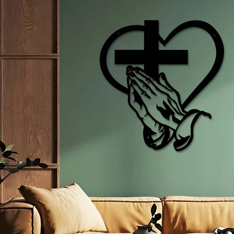 🎅🏻Christmas Sale🎁Elegant Christian Heart & Cross Wall Art