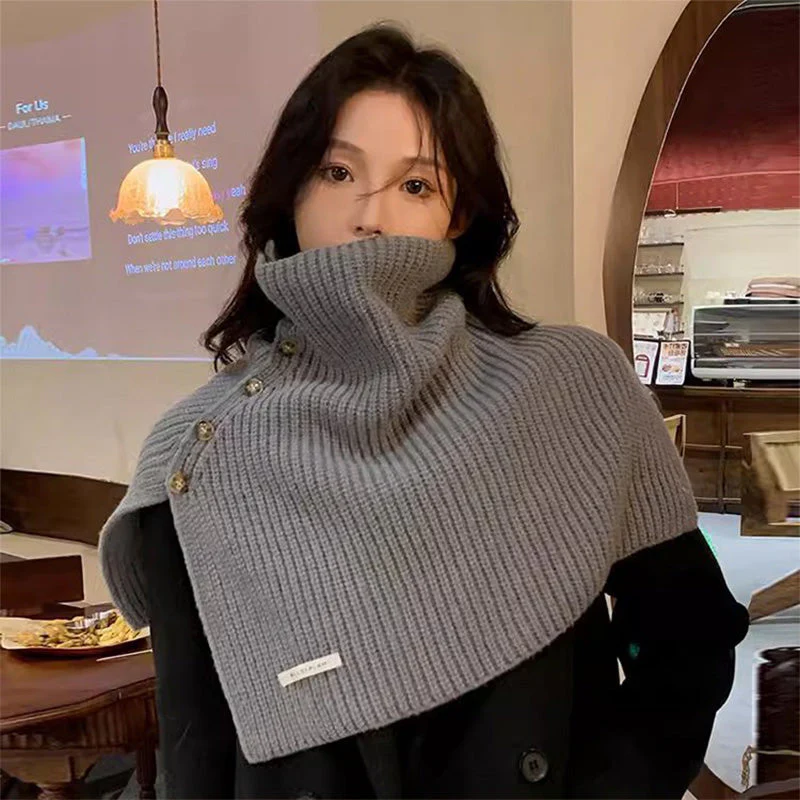 🔥Winter hot sale🔥Gift Choice - Multi-Purpose Buttoned Split Knit Shawl