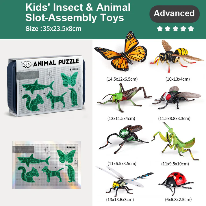 🎅Christmas Gift🐞Kids' Insect & Animal Slot-Assembly Toys