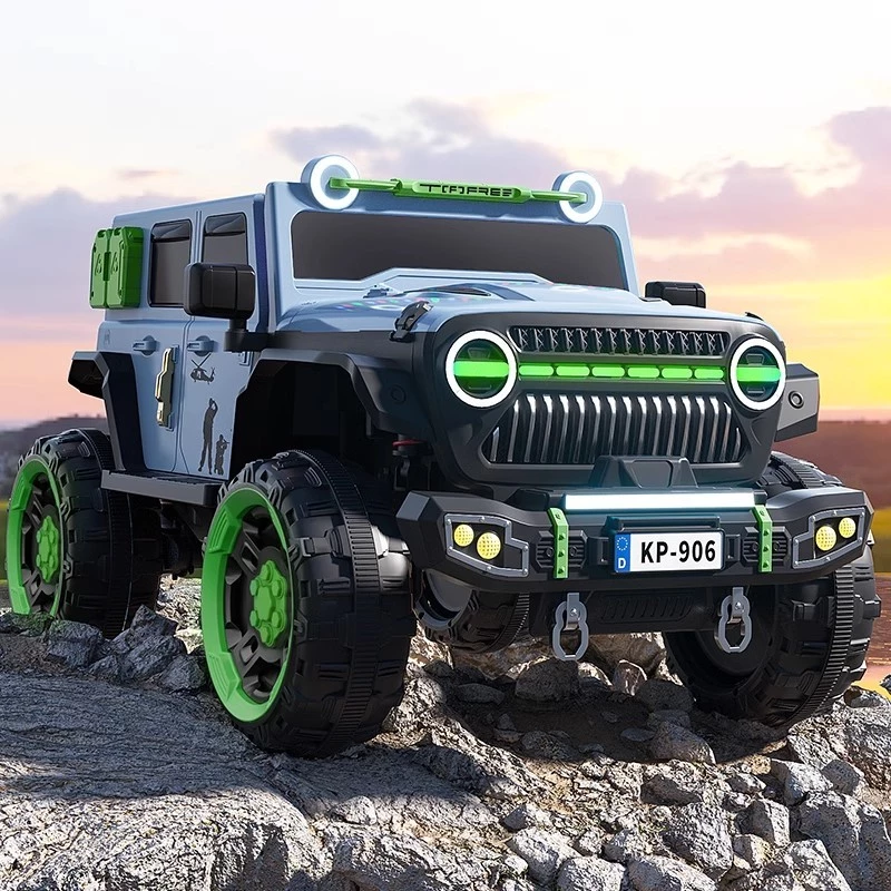 Kereta Elektrik Kanak-Kanak Empat Roda Luar Jalan Kenderaan Bayi Wrangler Kawalan Jauh Kereta Mainan Dewasa Boleh Duduk Di Dalam