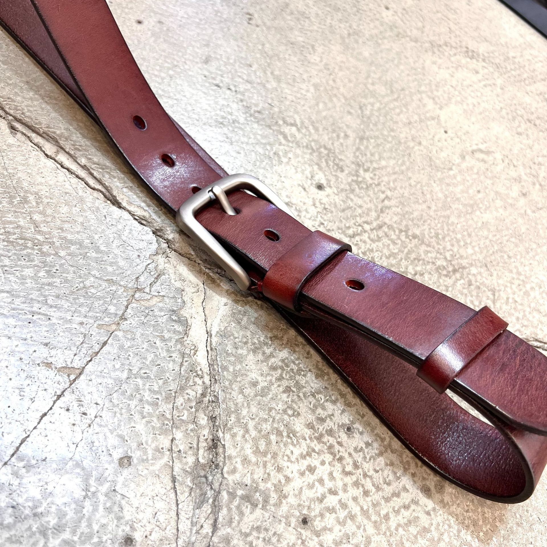 Denim Pants with Black Genuine Leather Belt