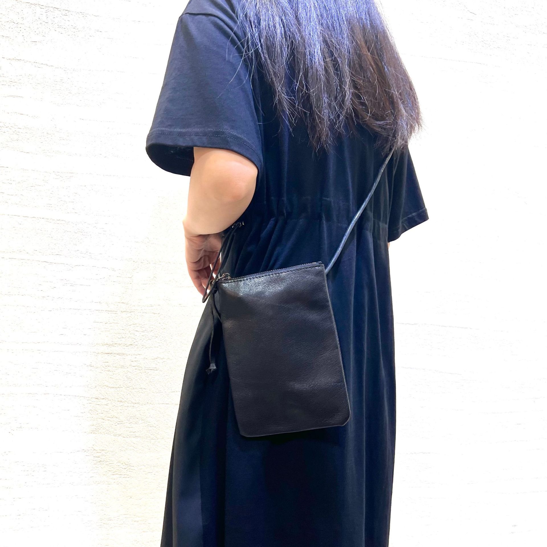 Dark Edition Minimal Leather Phone Crossbody Bag