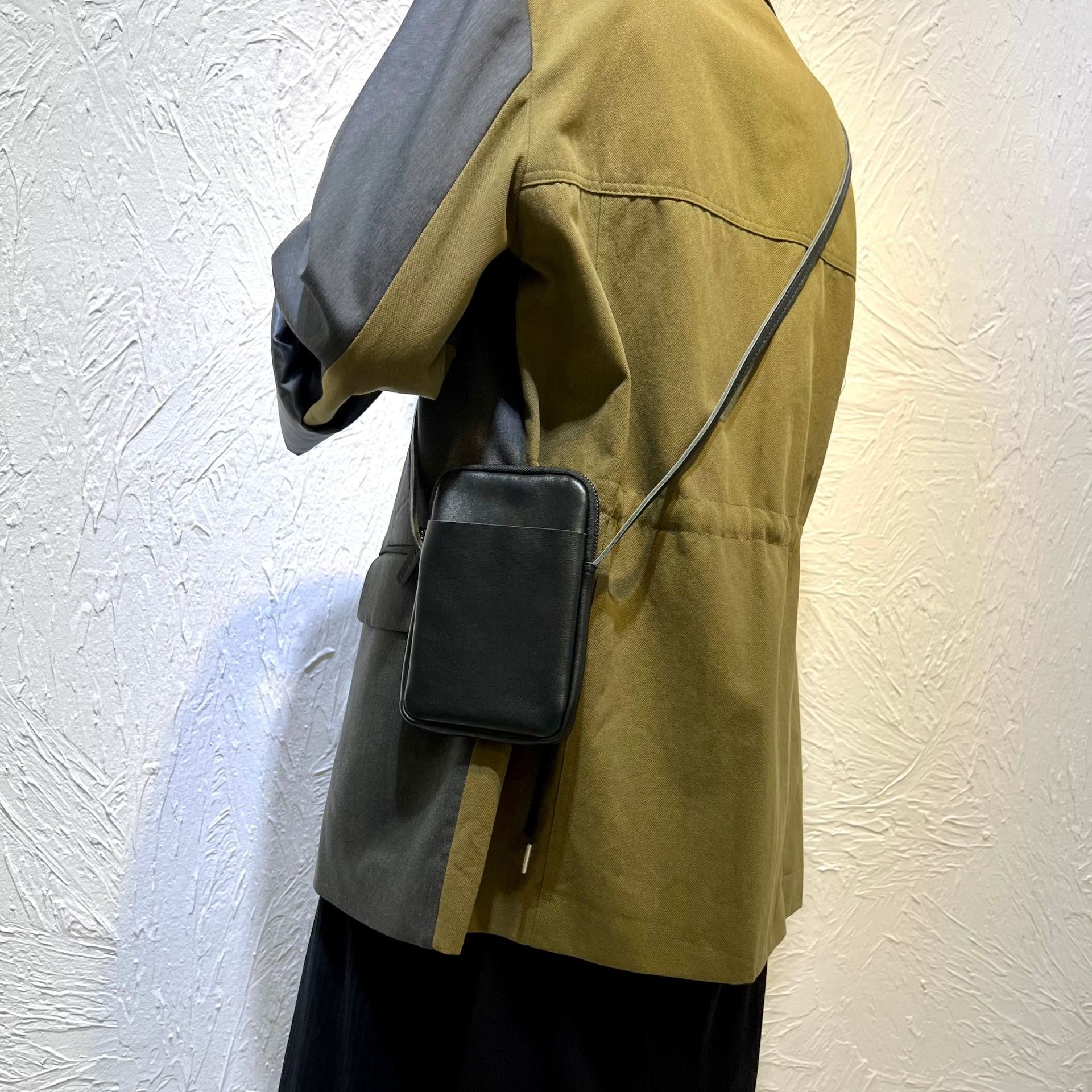 Classic Black Leather Phone Crossbody Bag