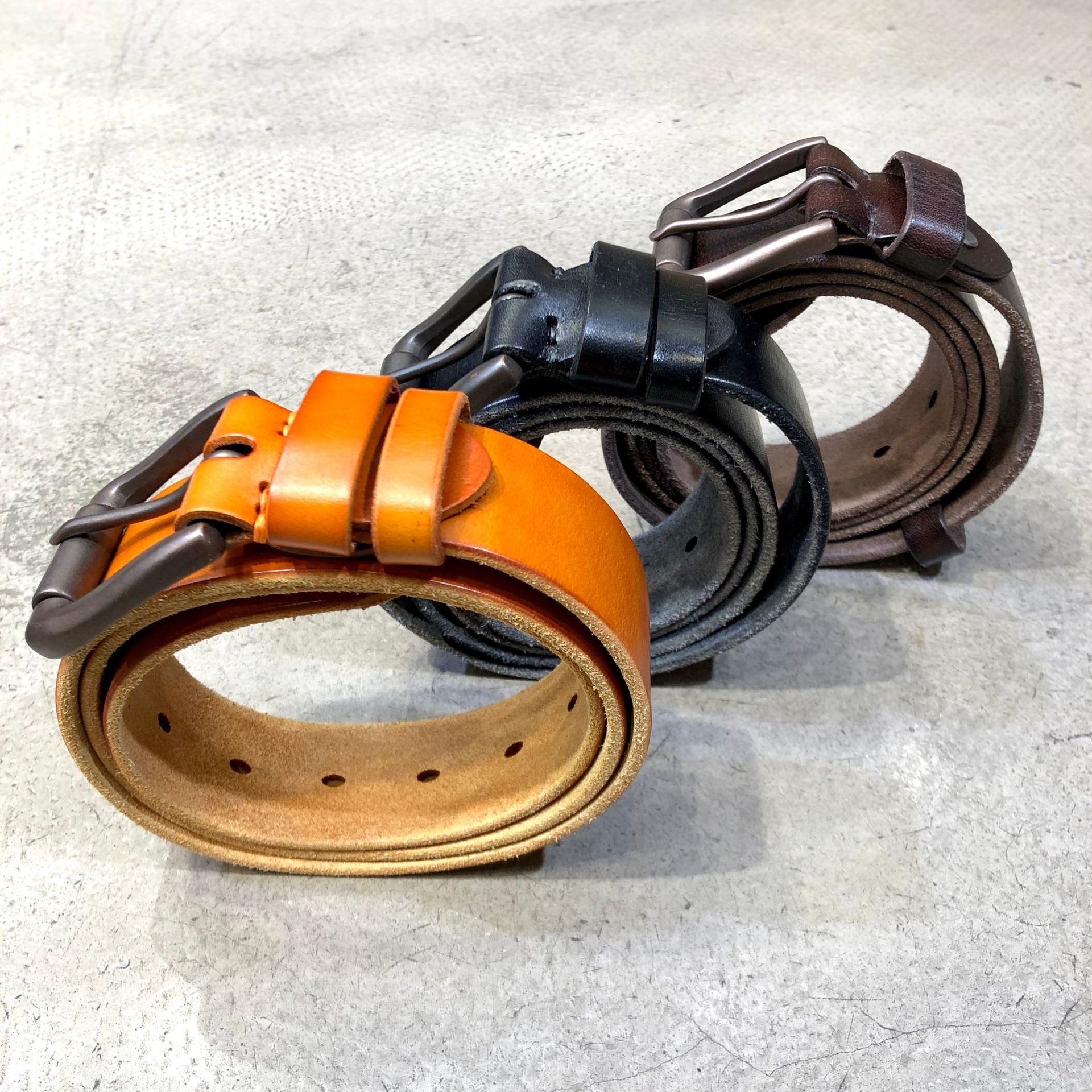 Genuine Leather Belt with Metal Buckle