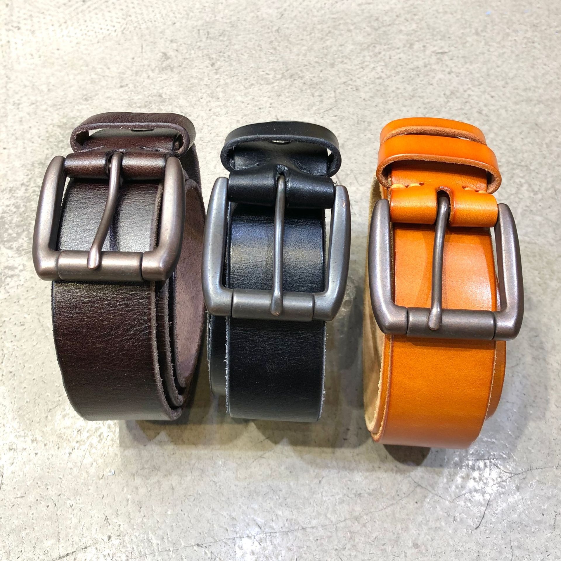 Genuine Leather Belt with Metal Buckle