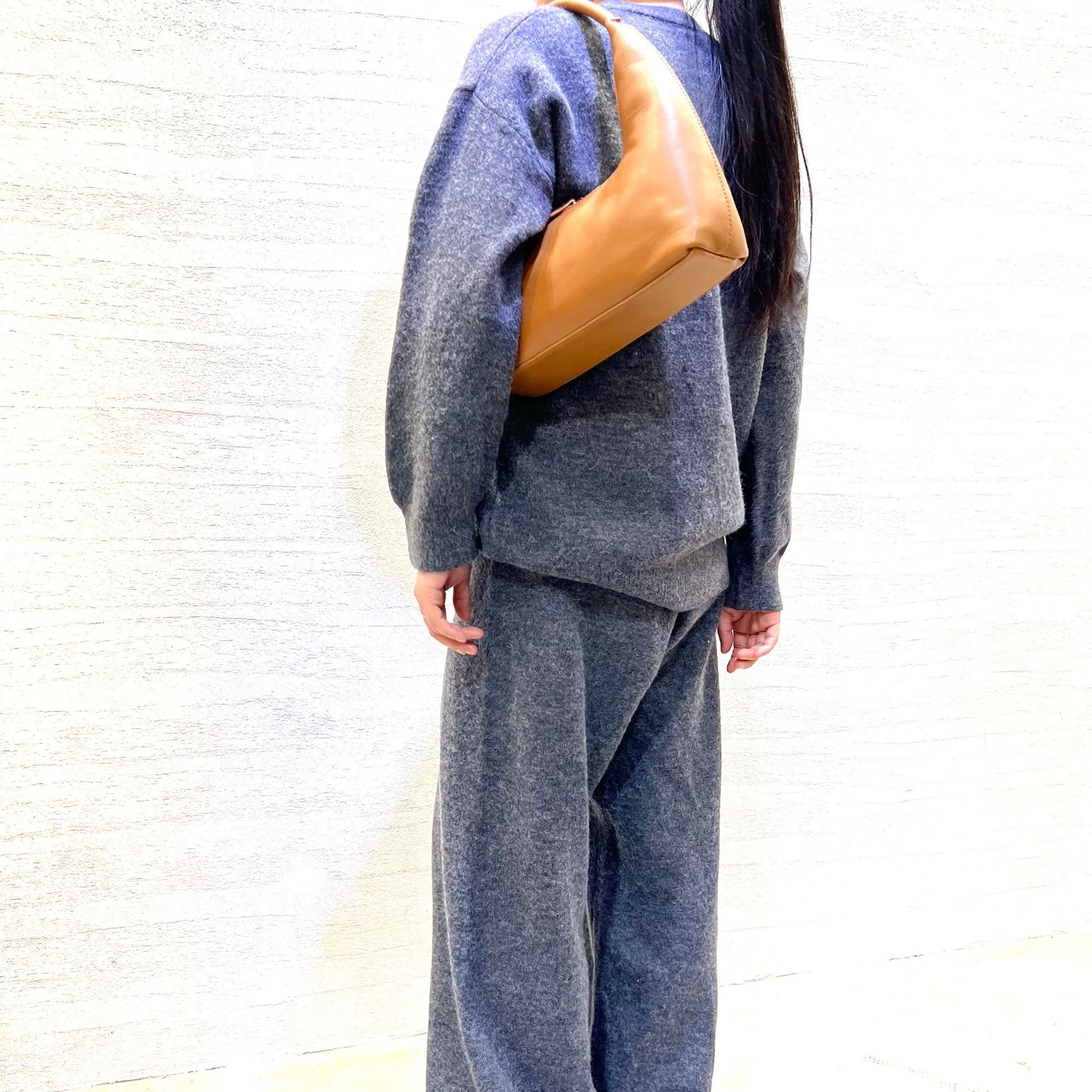 Minimal Soft Leather Hobo Handbag