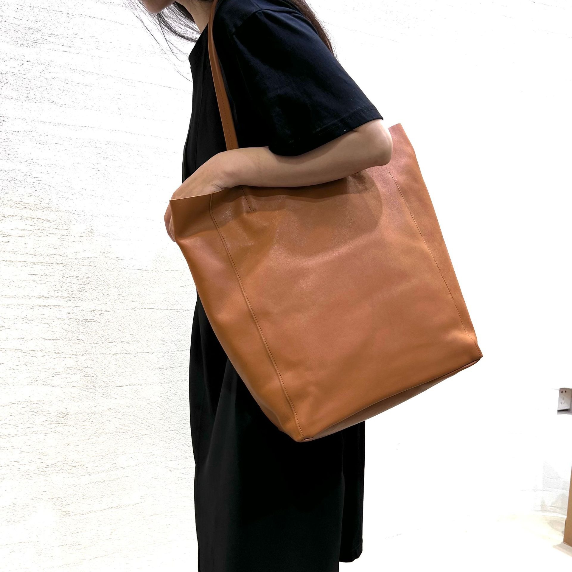 Brown Genuine Leather Tote Bag