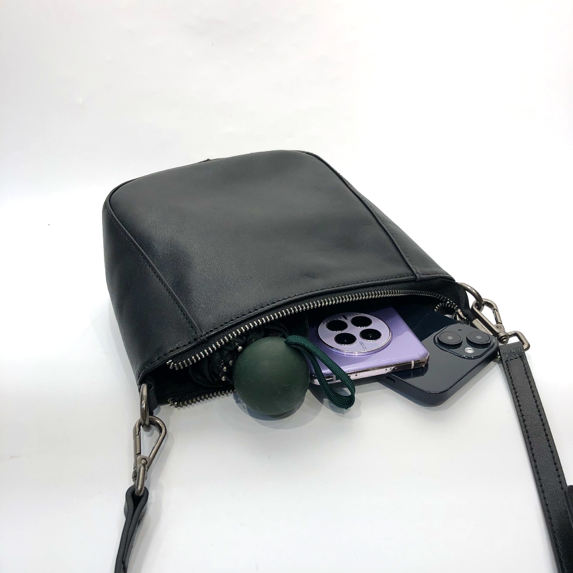 Small Leather Zip Crossbody Bag