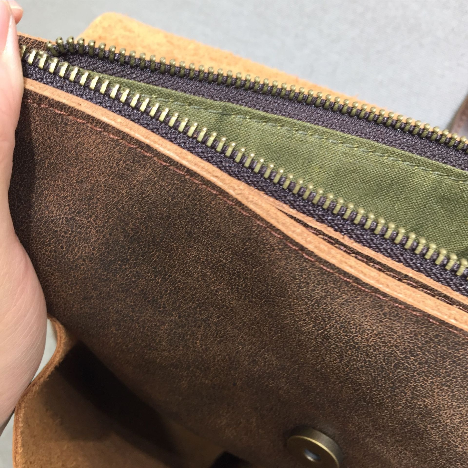 Brown Genuine Leather Backpack with Flap and Drawstring Closure