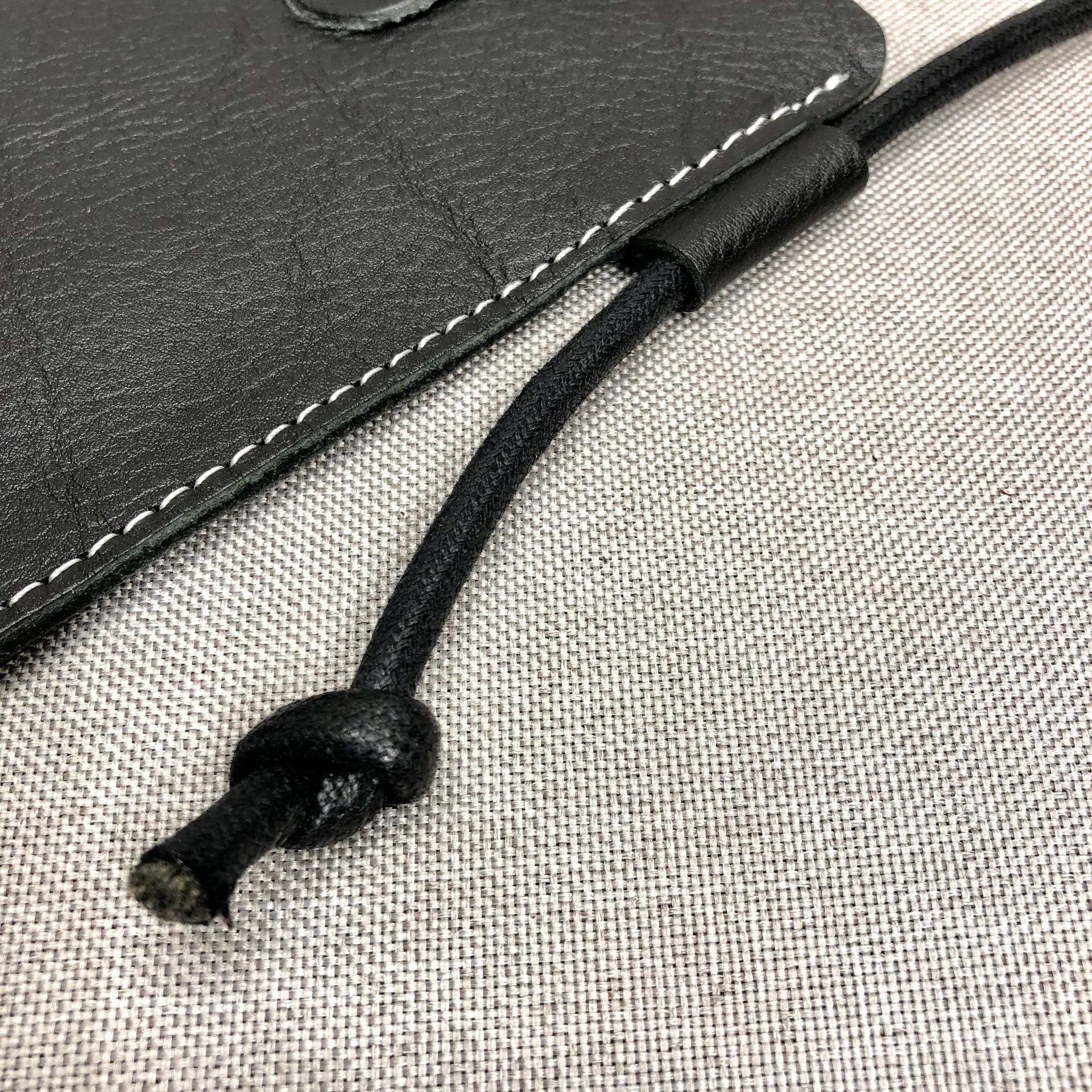 Button Flap Black Leather Phone Crossbody Bag