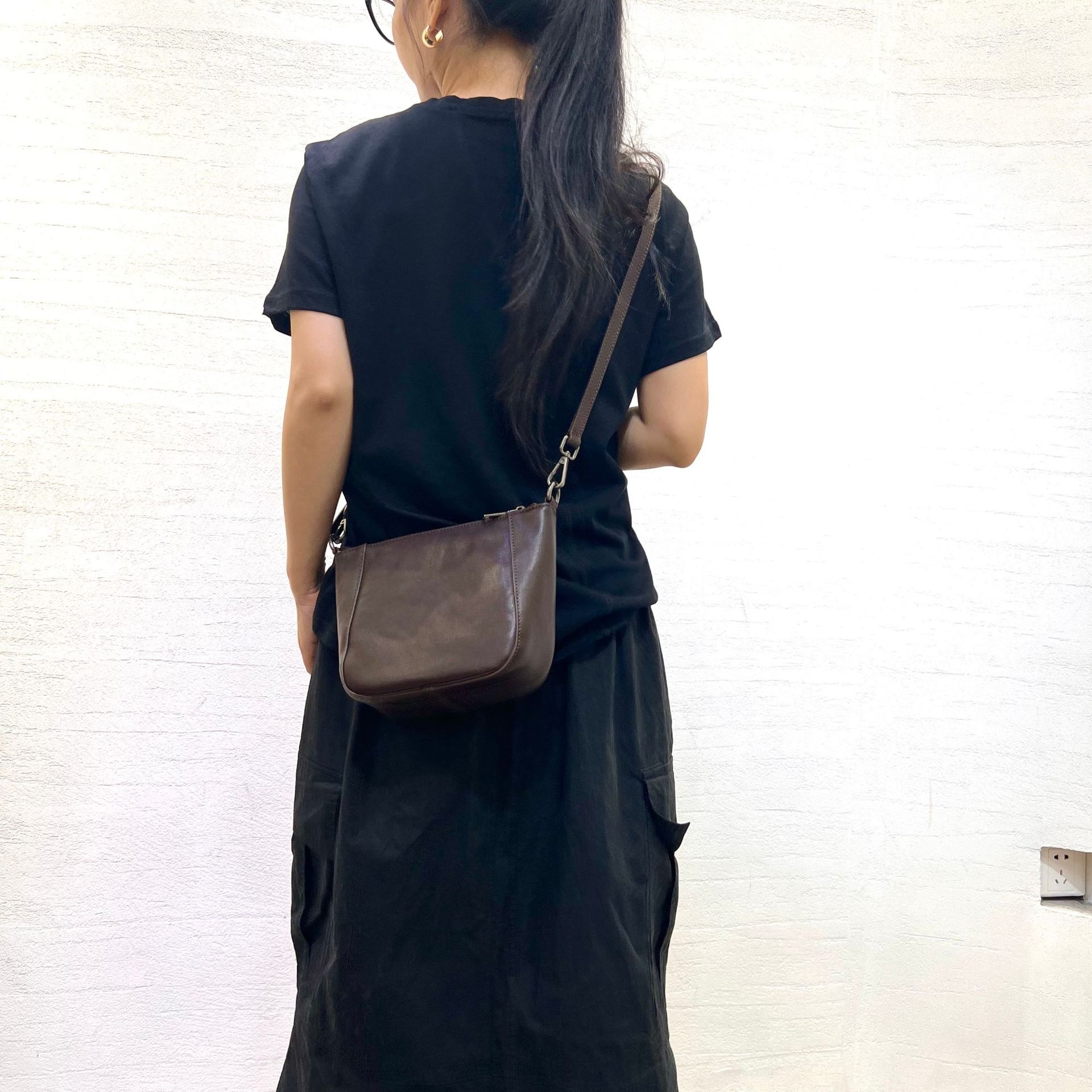 Small Leather Zip Crossbody Bag