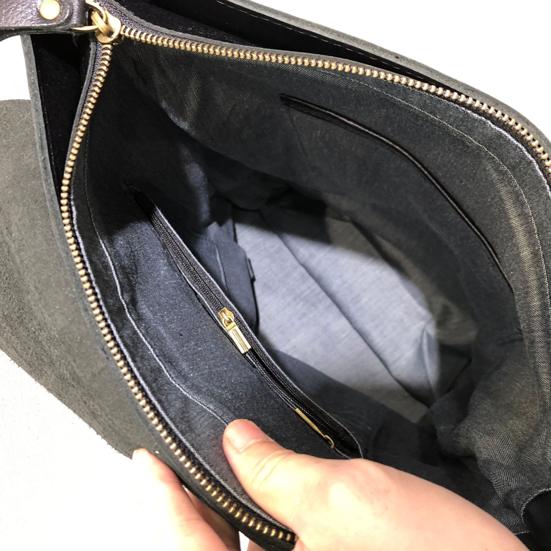 Genuine Leather Backpack with Flap and Drawstring Closure