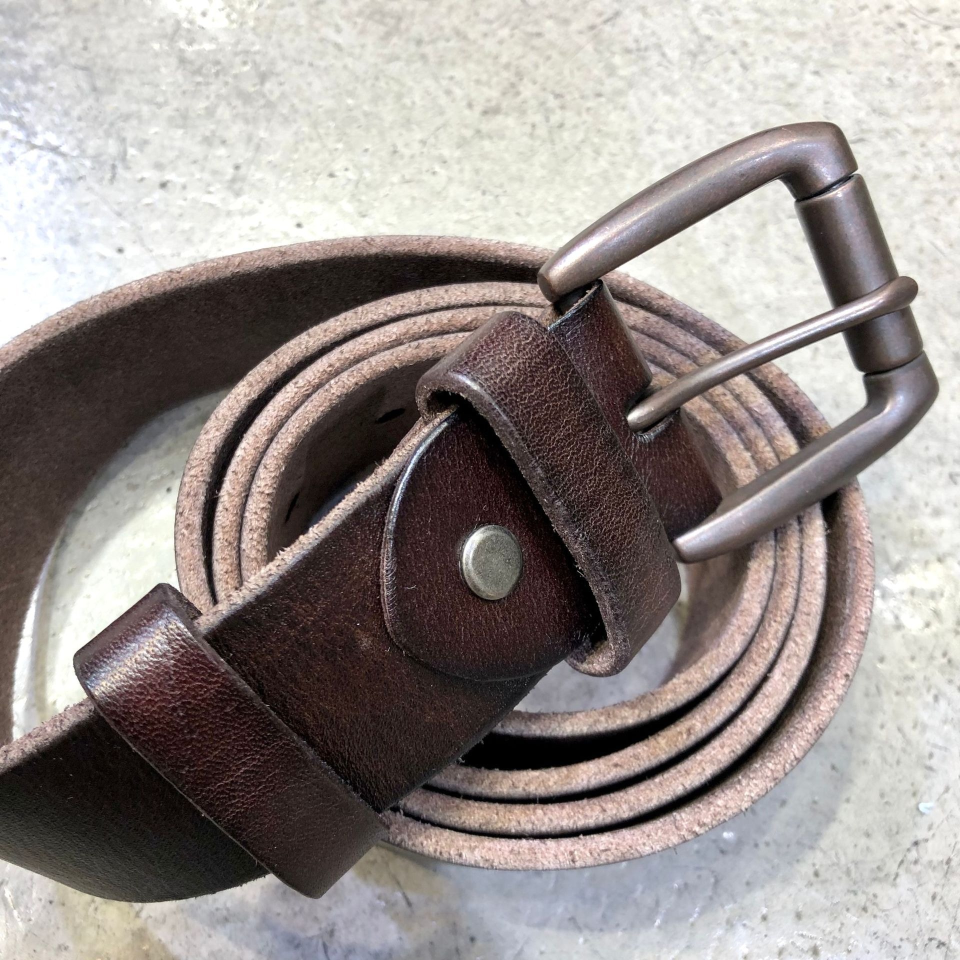 Genuine Leather Belt with Metal Buckle