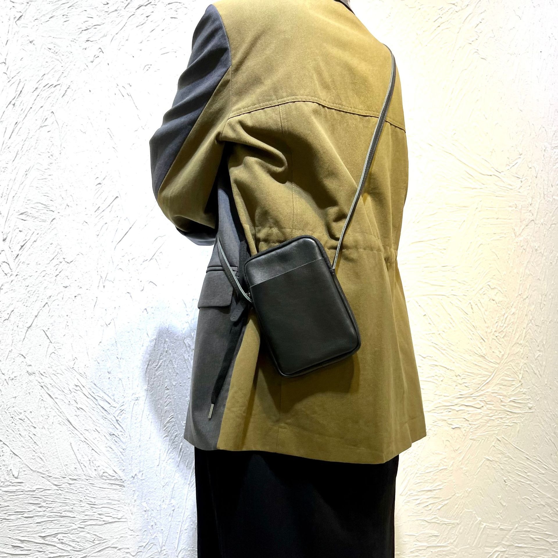 Classic Black Leather Phone Crossbody Bag