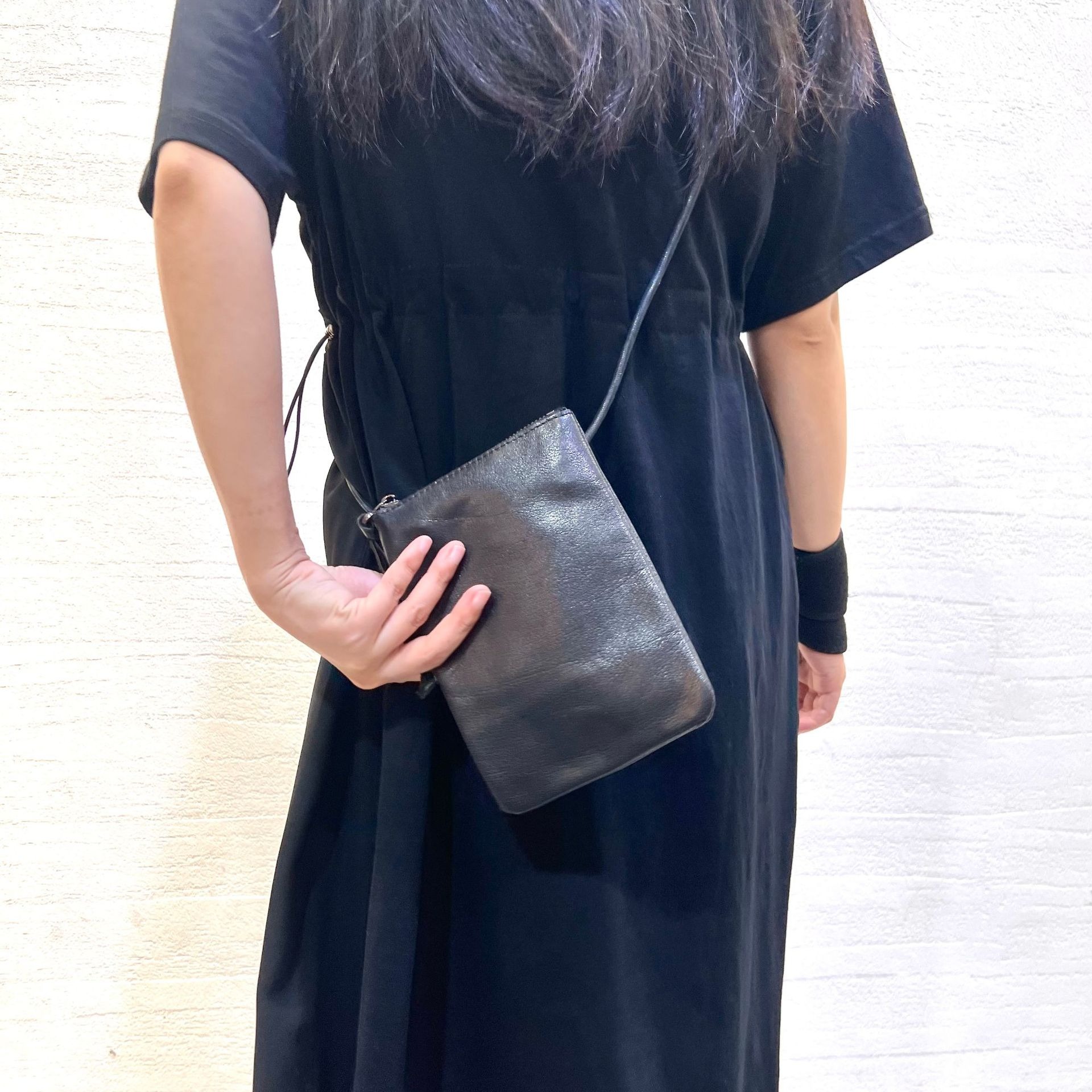 Dark Edition Minimal Leather Phone Crossbody Bag