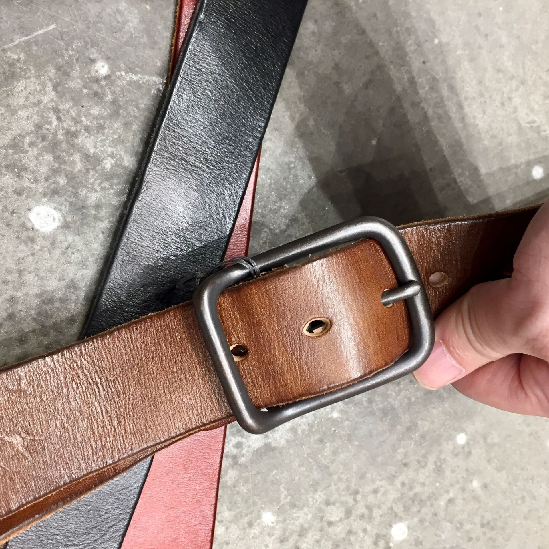 Genuine Leather Belt with Metal Buckle