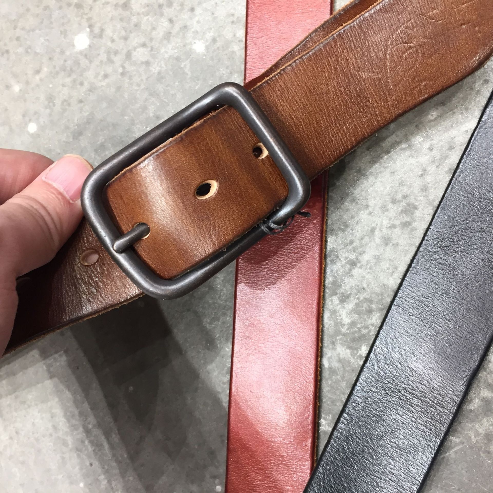 Genuine Leather Belt with Metal Buckle