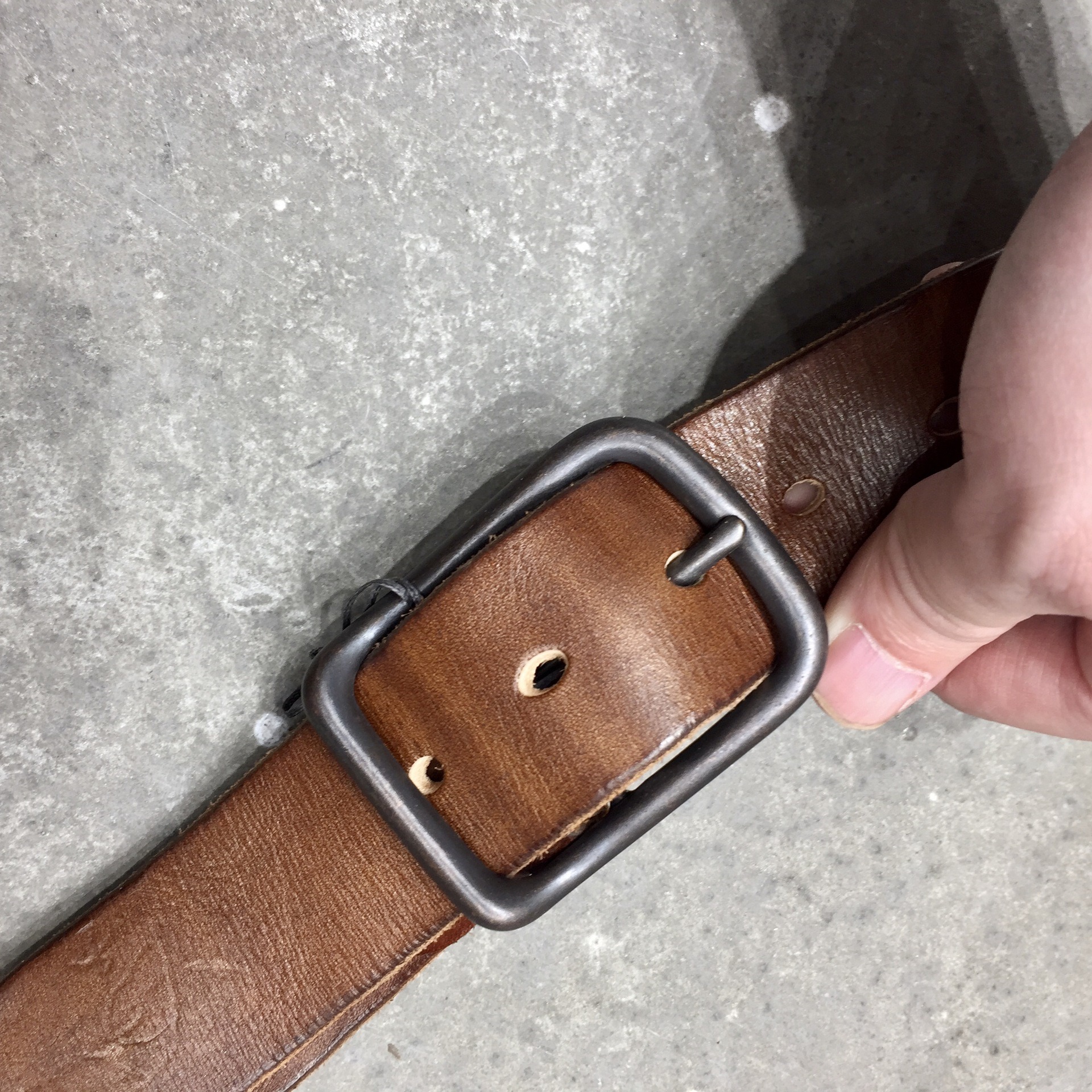Genuine Leather Belt with Metal Buckle