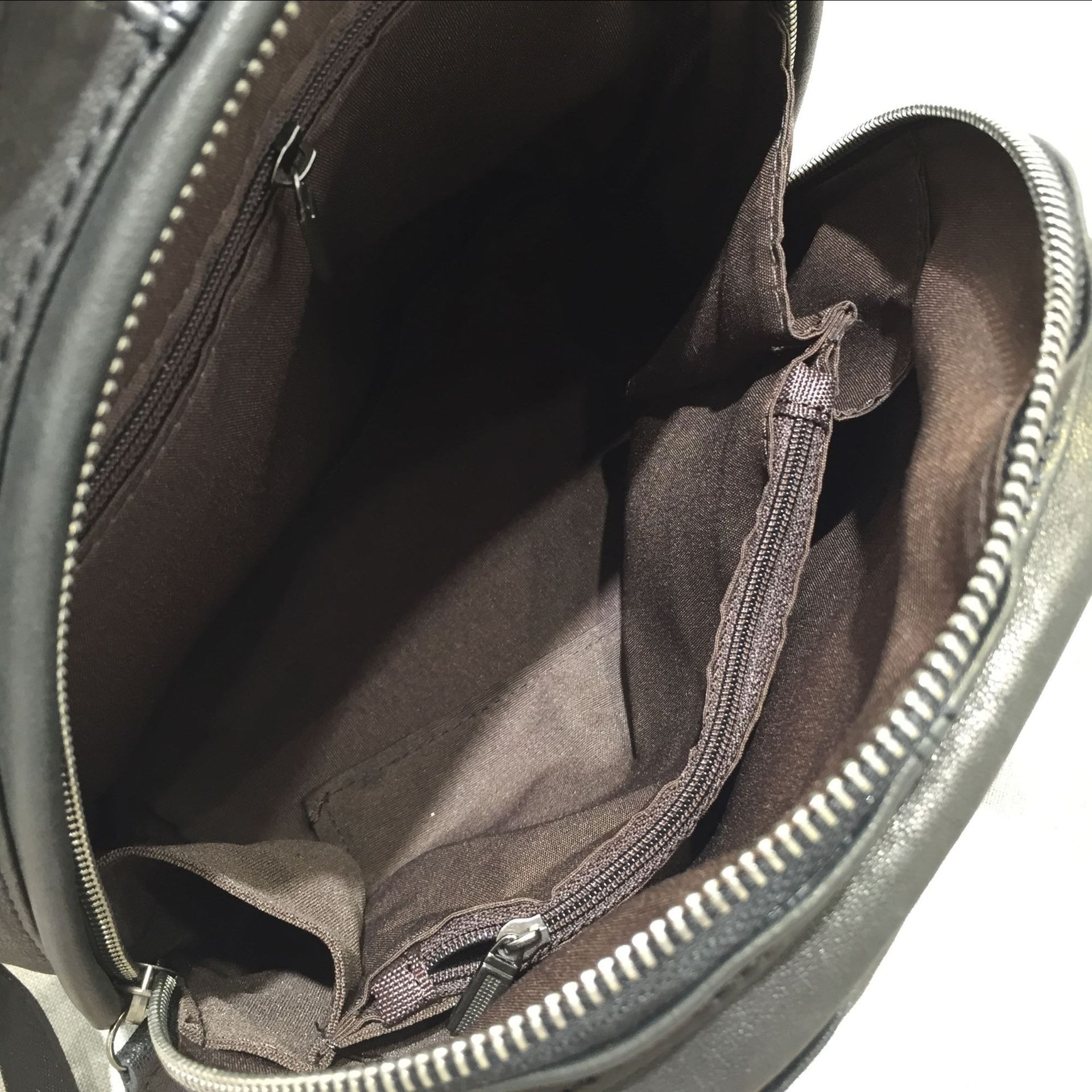 Mini Genuine Leather Backpack with Double Zipper