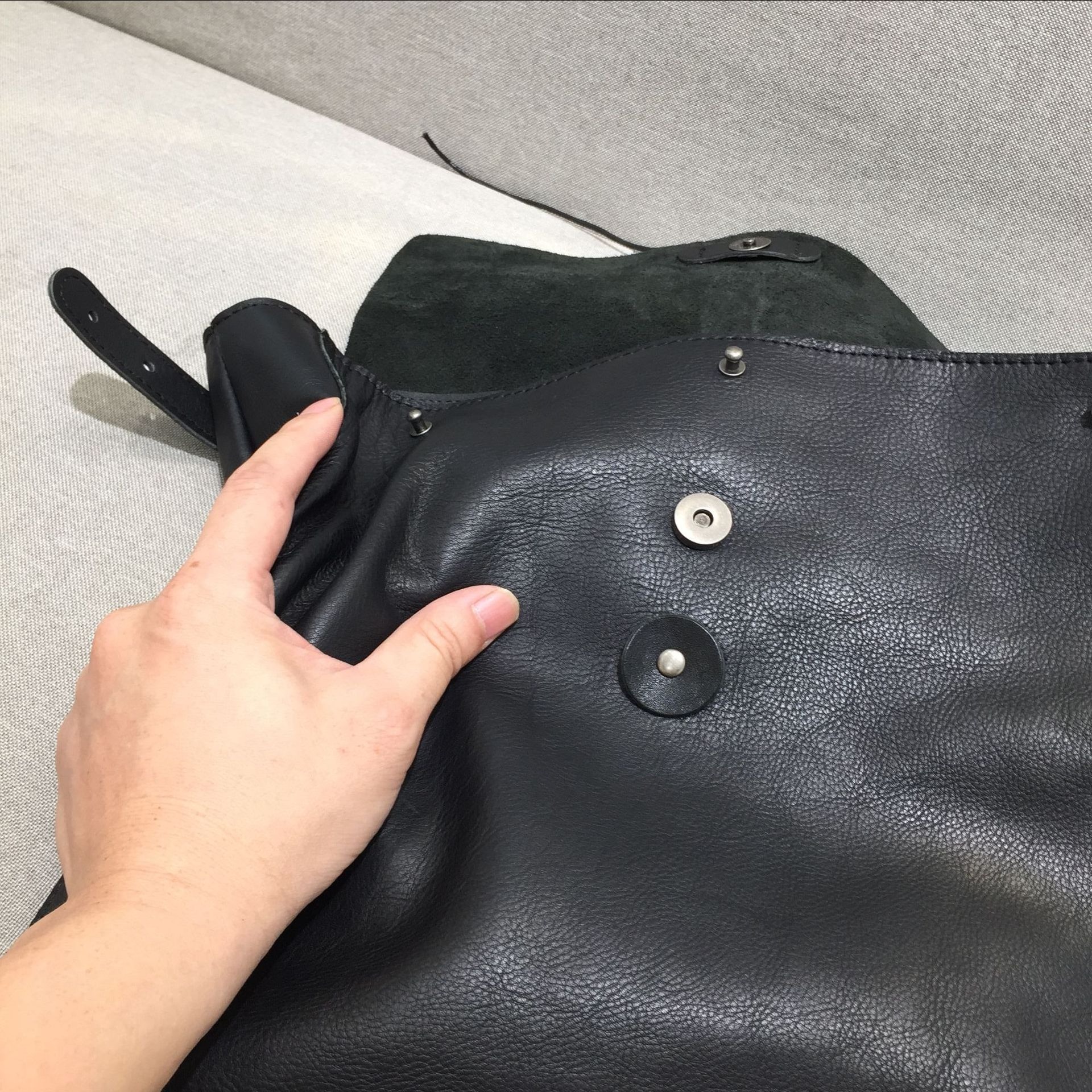 Minimalist Genuine Leather Backpack with Flap Closure